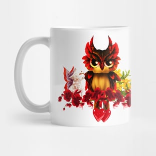 Beautiful fantasy owl with flowers Mug